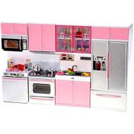 PowerTRC Kids Battery Operated Modern Kitchen Playset Great for Doll Toys