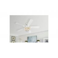 Harbor Breeze Altissa 52-in Matte White IndoorOutdoor Downrod Mount Ceiling Fan with Light Kit