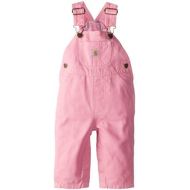 Carhartt Little Girls Washed Microsanded Canvas Bib Overall Flannel Lined