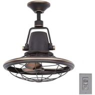 Home Decorators Collection Bentley II 18 Inch Indoor and Outdoor Tarnished Bronze Oscillating Ceiling Fan with Wall Control