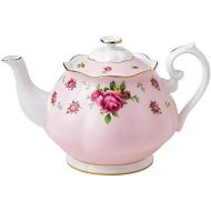 Royal Albert New Country Roses Teapot, Mostly Pink with Multicolored Floral Print