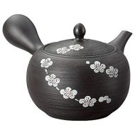 Yamakiikai Japanese Kyusu tokoname Clay Teapot 15.5 fl.oz. Haruaki Flow of flowers pattern on the pattern of black trunk of pine tree 18Y857