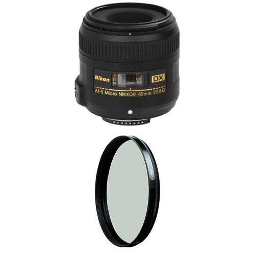  Nikon 40mm f2.8G Auto Focus-S DX Micro NIKKOR Lens for Nikon Digital SLR Cameras wB+W 52mm HTC Kaesemann Circular Polarizer