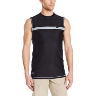 Speedo Mens Startline Sleeveless UV Protection Rashguard Swim Shirt, Black/Black, X-Large: Clothing