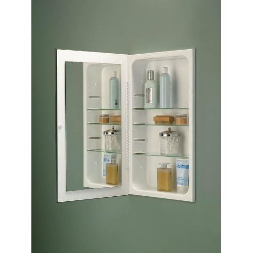 Jensen 1035P24WH Cove Frameless Medicine Cabinet with Polished Mirror, 16-Inch by 26-Inch, White