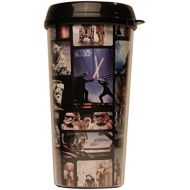Silver Buffalo SW9087 Disney Star Wars Photo Reel Grid Plastic Travel Mug, 16-Ounces