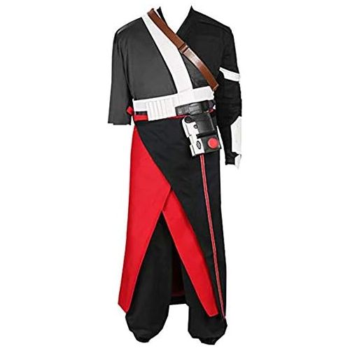  AGLAYOUPIN Adult Mens Black Red Battle Costume Uniform Suit Halloween