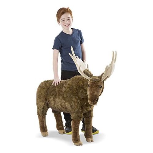  Melissa & Doug 8815 Standing Lifelike Plush Giant Moose Stuffed Animal, 38 X 41.5 X 13, Brown, 38 x 41.5 x 13