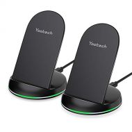 YOOTECH Wireless Charger, [2-Pack] 7,5W Qi Wireless Ladestation fuer iPhone XS MAX/XR/XS/X/8/8 Plus, 10W Fast Ladegerat Induktive fuer Galaxy Note 9/S9/S9 Plus/ Note8/S8/S8 Plus/S7 E