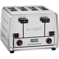 Waring Commercial WCT855 240V Heavy Duty Bread and Bagel Toaster, Silver