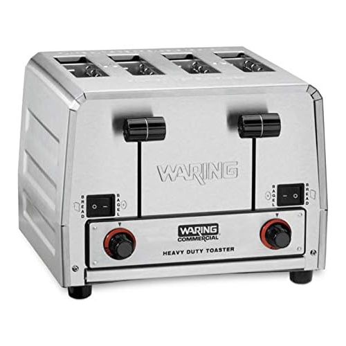  Waring Commercial WCT855 240V Heavy Duty Bread and Bagel Toaster, Silver