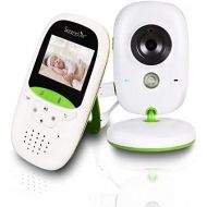 SereneLife USA Video Baby Monitor - Upgraded 850’ Wireless Long Range Camera, Night Vision, Temperature Monitoring and Portable 2” Color Screen with Clip - SLBCAM10.5, Green