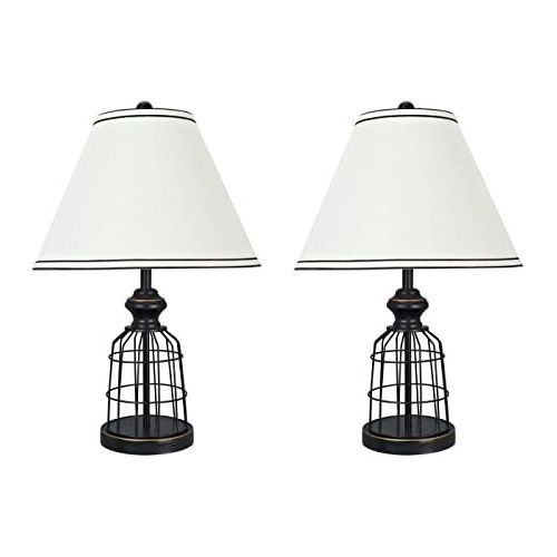  Aspen Creative 40140-02 22 High Traditional Metal Wire Table Lamp, Matte Black