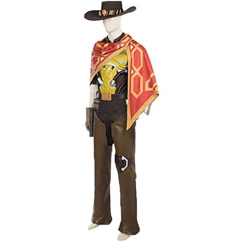  AGLAYOUPIN Mens Leather Outfit for Jesse Cosplay Costume with Hat Cloak Halloween