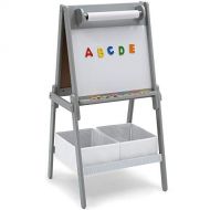 Delta Children Chelsea Double-Sided Storage Easel with Paper Roll and Magnets, Light GreyWhite