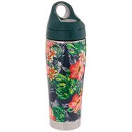 Tervis 1302024 Tropical Stainless Steel Insulated Tumbler with Hunter Green with Gray Lid, 24oz Water Bottle, Silver