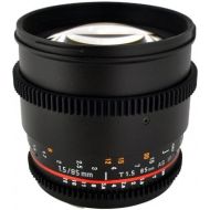 Rokinon CV85M-NEX 85mm t1.5 Aspherical Lens for Sony E-Mount (NEX) with De-Clicked Aperture and Follow Focus Compatibility Fixed Lens