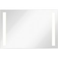 Hamilton Hills Lighted LED Frameless Backlit Wall Mirror | Polished Edge Silver Backed Illuminated 2 Frosted Line Horizontal Mirrored Plate | Commercial Grade | Vanity or Bathroom Hanging Rectang