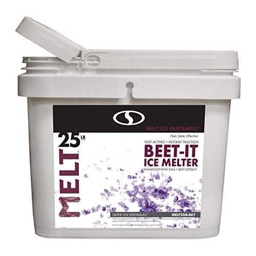  Snow Joe AZ-25-IB-BKT Melt-2-Go Natural Beet Juice Extract + CMA Enriched Ice Melter 25 lb Flip-Top Bucket with Scooper