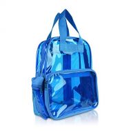 DALIX Small Transparent Clear Backpack in Neon Blue