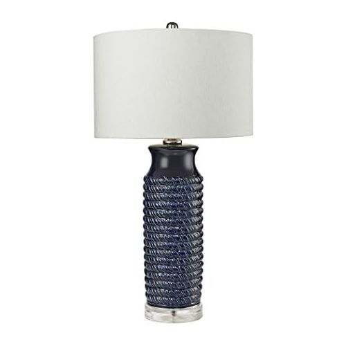  Diamond Lighting D2594 Wrapped Rope Ceramic Table Lamp, 16 x 16 x 30, Navy Blue