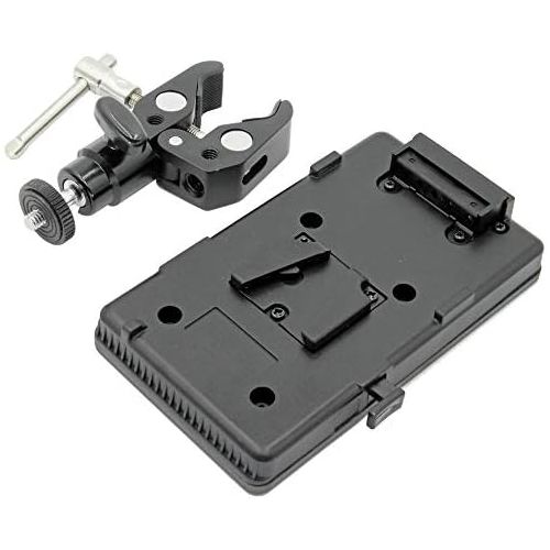  GyroVu D-Tap Battery Plate with 14-20 Thread and Adjustable Clamp Mount, V-Mount