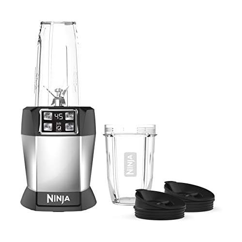 닌자 Nutri Ninja Personal Blender with 1000 Watt Auto-IQ Base for Juices, Shakes and Smoothies with 18 and 24-Ounce Cups, and 75 Recipe Book (BL480D)