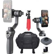 DJI Osmo 2 Mobile Handheld Smartphone Gimbal Stabilizer Videographer Bundle with Case, Flex Tripod, Base and Lens Maintenance Kit