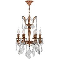 Worldwide Lighting Versailles Collection 6 Light French Gold Finish and Clear Crystal Mini Chandelier 15 D x 22 H