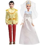 Disney Princess Cinderella and Prince Charming, 2 Fashion Dolls from Cinderella Movie, Doll in Wedding Dress, Tiara, and Shoes, Toy for 3 Year Olds and Up