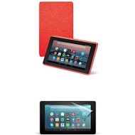 Amazon Cover (Punch Red) and Screen Protector (Clear) for Fire 7 Tablet (7th Generation, 2017 Release)
