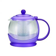 BonJour Tea Prosperity Borosilicate Glass Teapot with Plastic Frame, 42-Ounce, French Lavender