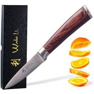 Wakoli Edib Damastmesser - sehr hochwertiges Profi Messer mit Ahornholz Griff mit Damast Klinge, Damastmesser Officemesser, Damastkuechenmesser