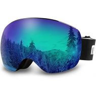 [아마존베스트]AKASO OTG Ski Goggles, Snowboard Goggles, Mag-Pro Magnetic Interchangeable Lenses, Anti-Fog, 100% UV Protection, Helmet Compatible, Snow Goggles for Men & Women, Free Balaclava Ski