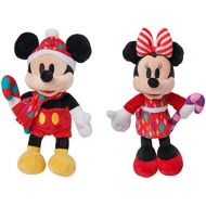 Disney Mickey and Minnie Mouse Christmas Holiday Plush - Mini Bean Bag Set of 2