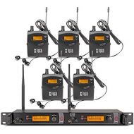 XTUGA RW2080 Rocket Audio Whole Metal wireless In Ear Monitor System 2 Channel 5 Bodypacks Monitoring with in earphone wireless Type Used for stage or studio