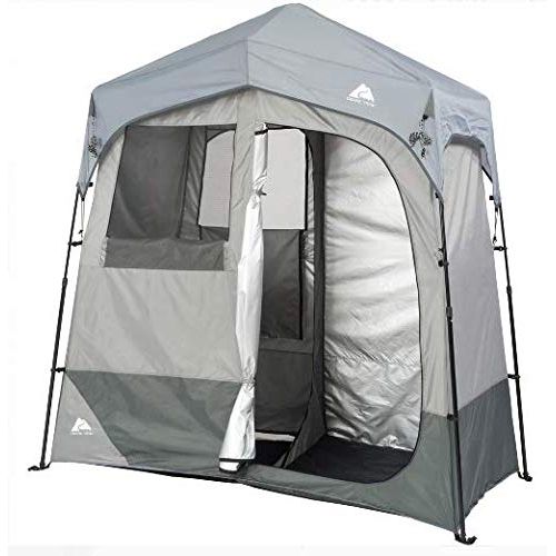 콜맨 Ozark Trail 2-Room Instant Shower/Utility Shelter bundle with Ozark Trail 8-Person Instant Hexagon Cabin Tent