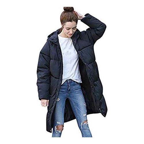  JESPER Women Winter Warm Knee Length Down Coat Hooded Thick Jacket Long Overcoat