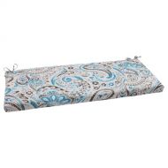 Pillow Perfect Outdoor Paisley Bench Cushion, Tidepool