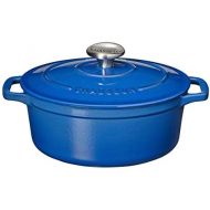 Chasseur 13-34 by 10-12-Inch Blue Enamel Cast-Iron Oval Dutch Oven