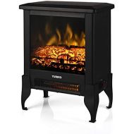 TURBRO Suburbs TS17 Compact Electric Fireplace Heater, Freestanding Stove Heater with Realistic Flame - CSA Certified - Overheating Safety Protection - for Small Spaces - 17 1400W