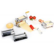 Besuchen Sie den Klarstein-Store Klarstein Siena - Pasta Maker, Nudelmaschine, Pastamaschine, verchromter Edelstahl, Teigbreite 150 mm, Knetwalze verstellbar, Schneidwerkzeug, inkl. Teigschneider und Tischklemme,