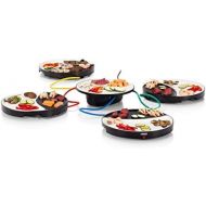 Princess 01.103080.01.001 Dinner4All Tischgrill fuer bis zu 4 Personen - abnehmbare Porzellanplatten 103080, schwarz, keramik