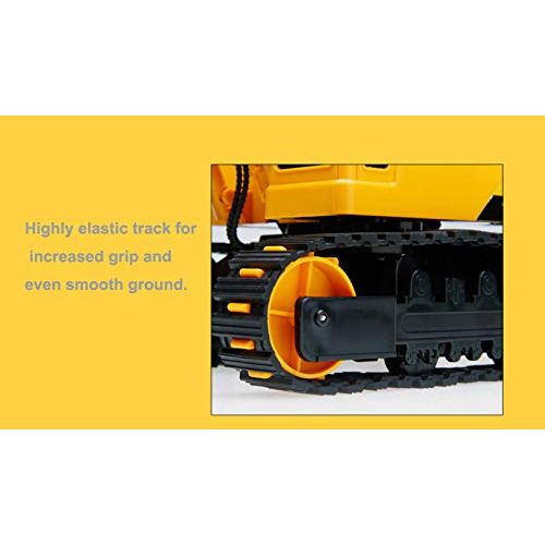  SOWOFA Remote Control Excavator Construction Tractor Digger 11 Channels Full Functional Engineering Truck Vehicles 350 Degree Cab Roration for Boys Child