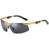SX Mens Aluminum-Magnesium Polarized Sunglasses, Driving Glasses UV400 (Color : Gold Frame)