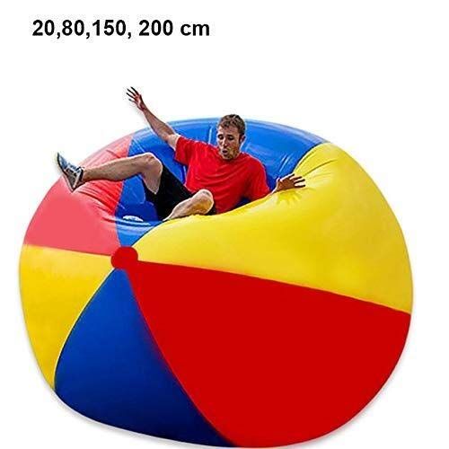 MQW Swimming Pool Summer Inflatable Toys Beach Ball, Large Three-Color PVC Inflatable Ball Thickening Entertainment Decoration Ball Water Float Toys 1.5m Leisure and Entertainment
