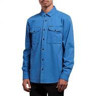 Volcom Mens Huckster Modern Fit Woven Long Sleeve Button Up Shirt