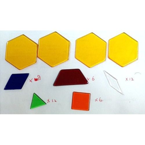  ETA hand2mind Plastic Pattern Blocks Classroom Bulk Kit (Set of 1,250)