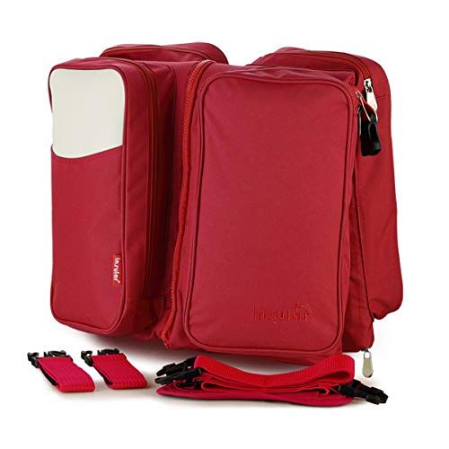  Eeleva Multipurpose Portable Baby Changing Mat: Diaper Bag, Foldable Travel Bassinet for 23inches Length Baby (Red)
