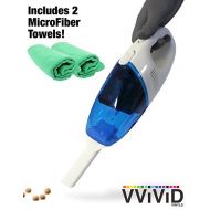 VViViD REV 12V Automotive Compact Handheld Vacuum Cleaner Including 2X Microfiber Cloth Towels